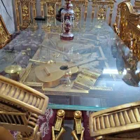 سرویس مبلمان و نهارخوری کلکسیونی چوب گردو ورق طلا
