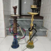 دو عدد قلیان چوبی و برنجی|کلکسیون اشیاء عتیقه|تهران, وحیدیه|دیوار