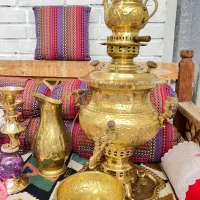 سماور ذغالی قلم کاری برنجی سنگین