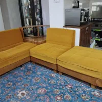 مبل ال 7 نفره چوب راش پارچه ترک