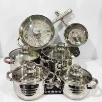 سرویس قابلمه ۱۲ پارچه استیل کویین رویال