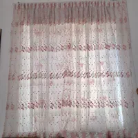 پرده حریر با گلدوزی زیبا