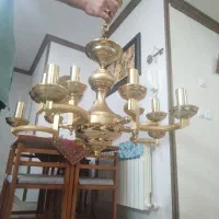 لوستر برنج 5شاخه وهرشاخه 3شعله داره کاملا سالم|لوستر و چراغ آویز|ری, سیزده آبان|دیوار