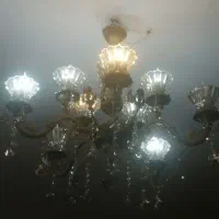 دوعدد لوستر برنز اصل 5شاخه دوطبقه 10لامپه و 10لاله