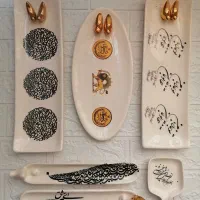 ظروف سرامیک کالیگرافی لاستر طلا