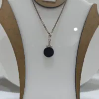 مدال نقره نگین مشکی عیار ۹۲۵ کد محصول ۶۲۵|جواهرات|اصفهان, مولوی|دیوار