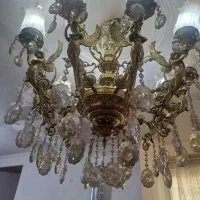 لوستربزرگ 10شاخه بسیار سنگین برنزاصل