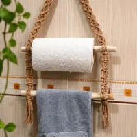 جا حوله ای و جا دستمالی مکرومه
