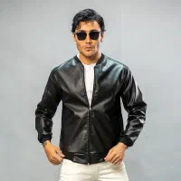 کاپشن چرم مردانه مشکی       پرداخت درب منزل