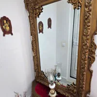 اینه قدیمی چوبی انتیک|بوفه، ویترین، کنسول|زرندیه, |دیوار