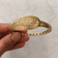 دستبند النگویی نقره ۹۲۵ با آبکاری طلا