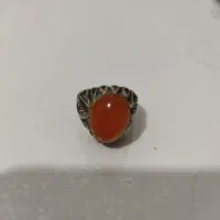 حلقه نارنجی عقیق یمنی آبدار