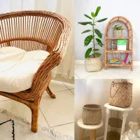صندلی حصیری، قفسه حصیری، گلدان حصیری، سبک بوهو