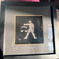 فروش فوری - قاب نقره نماد ماه مهر دست ساز عیار 840