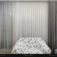 پرده تور با دستک مخمل