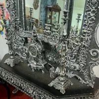 فروش میزوآینه کلاسیک مشکی ونقره ای