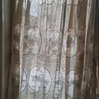 پرده کتان طرح دار خارجی