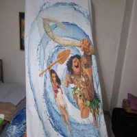 یک عدد فرش باطرح موانا وپرده پانچ نو|فرش|کرج, شهرک بنفشه|دیوار