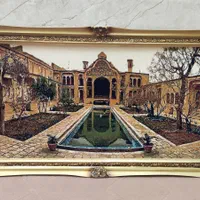 تابلو فرش ماشینی با قاب چوبی سلطنتی