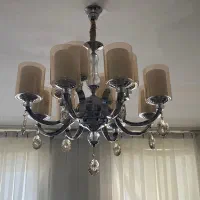 لوستر برنزی۱۲شعله ابکاری نقره ای