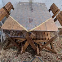 میز و صندلی چوبی ۴نفره تاشو ضدآب