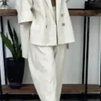 ست کت و شلوار زنانه کنفی فری سایز