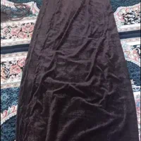 دو عدد پرده مخمل قهوای