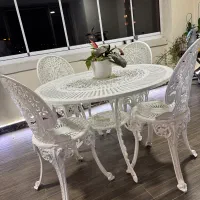 میز و صندلی ویلایی مدل طاووسی آلومینیومی