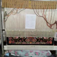 فرش سالاری نیمه کاره چله ابریشم ۷۵۰ گره در۱۲۰۰رج