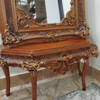 آینه شمعدان قهوه‌ای تمیز|مبلمان خانگی و میز عسلی|لنگرود, |دیوار