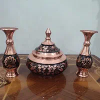 گلدان و شکلات خوری مسی الماس تراش