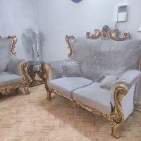 مبل نیم ست سلطنتی طلایی|مبلمان خانگی و میز عسلی|کرج, باغستان|دیوار