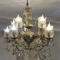 دو عدد لوستر برنزی 5شاخه 10شعله