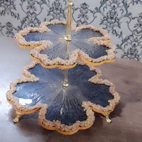 ظرف شیرینی خوری دوطبقه رزینی