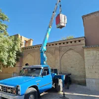 جرثقیل ۳تن خاور و۲تن نیسانی جهت کار.دکل بلند