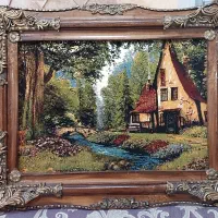 تابلو فرش نفیس و چشمنواز، طرح خانه و منظره|تابلو فرش|رشت, پارک شهر|دیوار