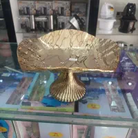 شکلات خوری پایه دار بلور طلایی