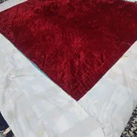 لحاف دو نفره مخمل قرمز قدیمی