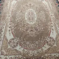 فرش نه متری گردویی گل ابریشم وپرده عنکبوتی
