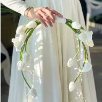 دسته گل عروسی لمسی|گل مصنوعی|قم, بنیاد|دیوار