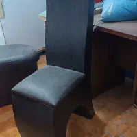 صندلی چرمی چوبی