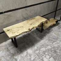 میز تلویزیون روستیک چوب افرا و فلز