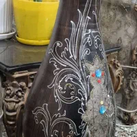 گلدان سفالی بلند|گل مصنوعی|خرمشهر, |دیوار