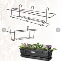۶ عدد فلاور باکس نرده ای استند دار مشکی