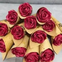 گل روبانی مصنوعی با روبان زیبا|گل مصنوعی|خوی, |دیوار