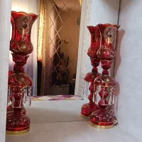 یک جفت شمعدان شاه عباسی طلاکوب اصل کاملا نو