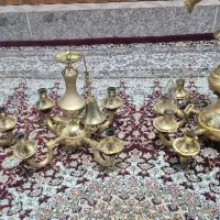 ۳عدد لوستر برنجی اب طلا