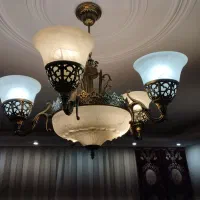 لوستر پنج‌ شاخه برنجی