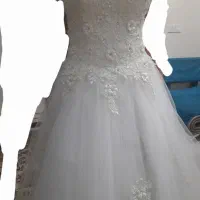 لباس عروس سایز ۴۰ دو عدد تور و ژپون و دانتل