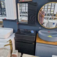 فولست روشویی کابینتی با آینه باکس تمام مشکی
